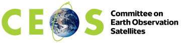 CEOS logo with Earth graphic replacing the letter "O" and a green ring orbiting around it.