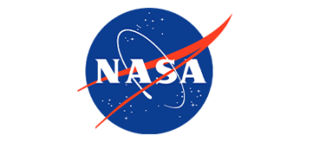 NASA logo with a blue circle, white letters, and a red swoosh.